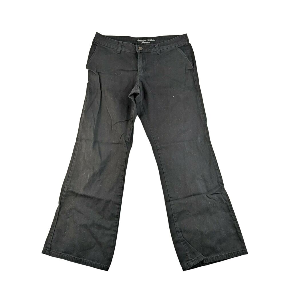 Womens Genuine Dickies Slim Fit Pants Work Utility Black 15.5 W 26 L